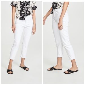 J. JILL White denim straight leg slim boyfriend jeans Size 4.
